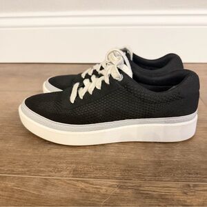 Vionic Galia Black Knit Sneakers with White Soles